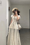 Mutedance 24 Spring/Summer Shell Sleeve Waist Dress MD-MD24SS14-HOARY PM137